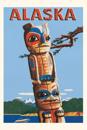 Vintage Journal Travel Poster, Totem Pole