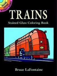 Trains Stained Glass Coloring Book