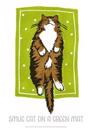 Smug Cat on a Green Mat - Jo Cox Poster