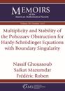 Multiplicity and Stability of the Pohozaev Obstruction for Hardy-Schrodinger Equations with Boundary Singularity