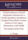 Global Existence of Small Amplitude Solutions for a Model Quadratic Quasilinear Coupled Wave-Klein-Gordon System in Two Space Dimension, with Mildly Decaying Cauchy Data