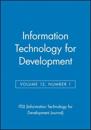 Information Technology for Development, Volume 12, Number 1