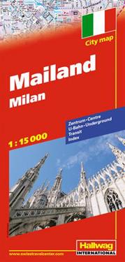 Milano Hallwag stadskarta : 1:15000