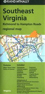 Rand McNally Southeast Virginia Regional Map: Richmond to Hampton Roads