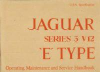 Jaguar E-type V12 Series 3 (Us) Handbook