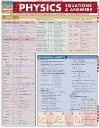 Physics Equations & Answers Laminate Reference Chart
