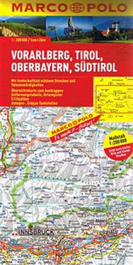 MARCO POLO Karte Österreich 03. Vorarlberg, Tirol, Oberbayern, Südtirol  1 : 200 000
